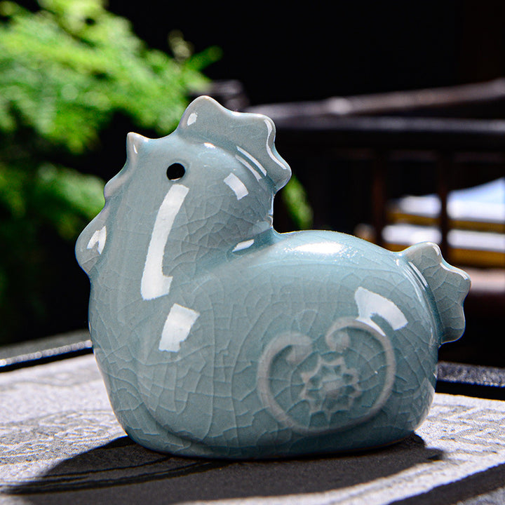Buddha Stones Zodiaque chinois Richesse Thé en céramique Animal de compagnie Figurine Décoration de la maison - Coq 7cm*5cm*7cm - image 22