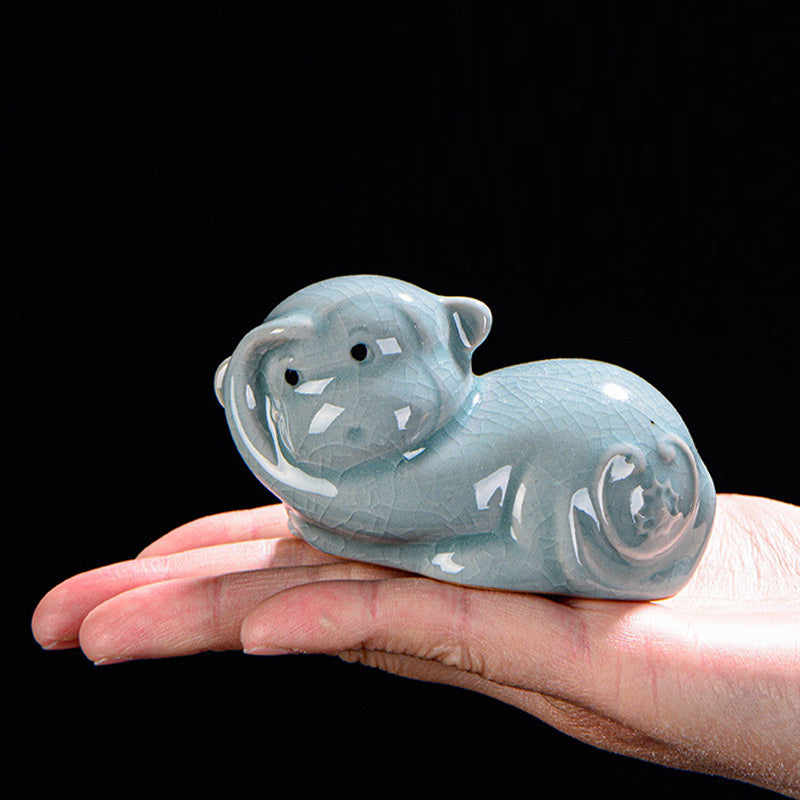 Buddha Stones Zodiaque chinois Richesse Thé en céramique Animal de compagnie Figurine Décoration de la maison - image 19