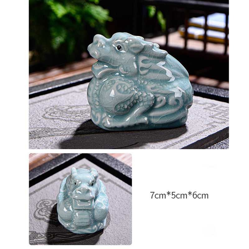 Buddha Stones Zodiaque chinois Richesse Thé en céramique Animal de compagnie Figurine Décoration de la maison - image 3