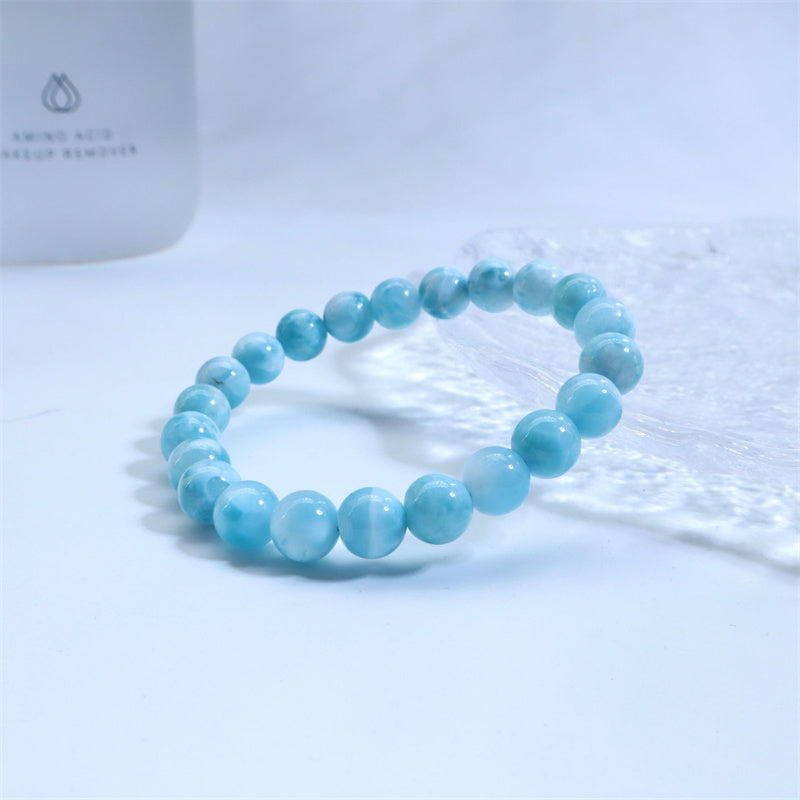 Bracelet de confiance en sagesse et en larimar naturel Buddha Stones