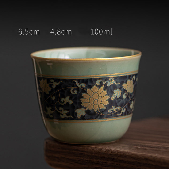 Buddha Stones Papillon Fleur Lotus Koi Poisson Fleur de Prunier Tasse à Thé en Céramique Tasse à Thé Kung Fu 100 ml
