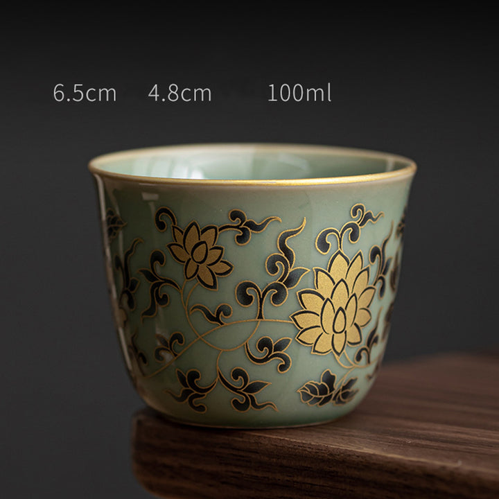 Buddha Stones Papillon Fleur Lotus Koi Poisson Fleur de Prunier Tasse à Thé en Céramique Tasse à Thé Kung Fu 100 ml