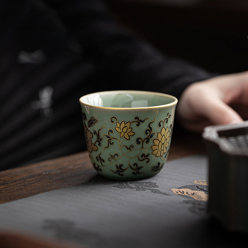 Buddha Stones Papillon Fleur Lotus Koi Poisson Fleur de Prunier Tasse à Thé en Céramique Tasse à Thé Kung Fu 100 ml