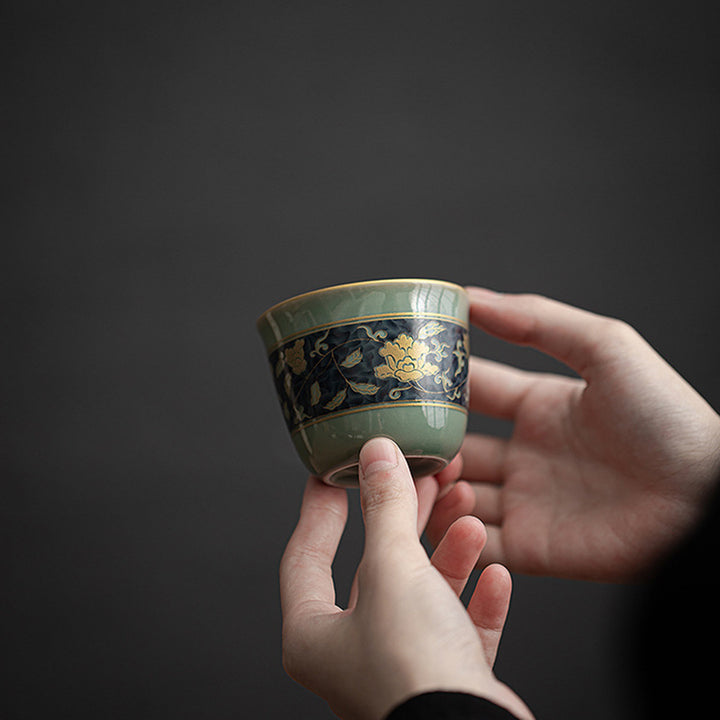 Buddha Stones Papillon Fleur Lotus Koi Poisson Fleur de Prunier Tasse à Thé en Céramique Tasse à Thé Kung Fu 100 ml