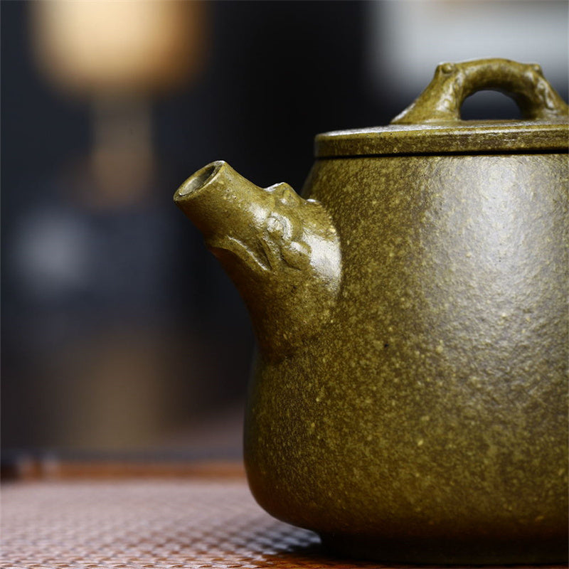 Théière Kung Fu en argile jaune verte violette semi-faite à la main avec Buddha Stones Yixing 240 ml