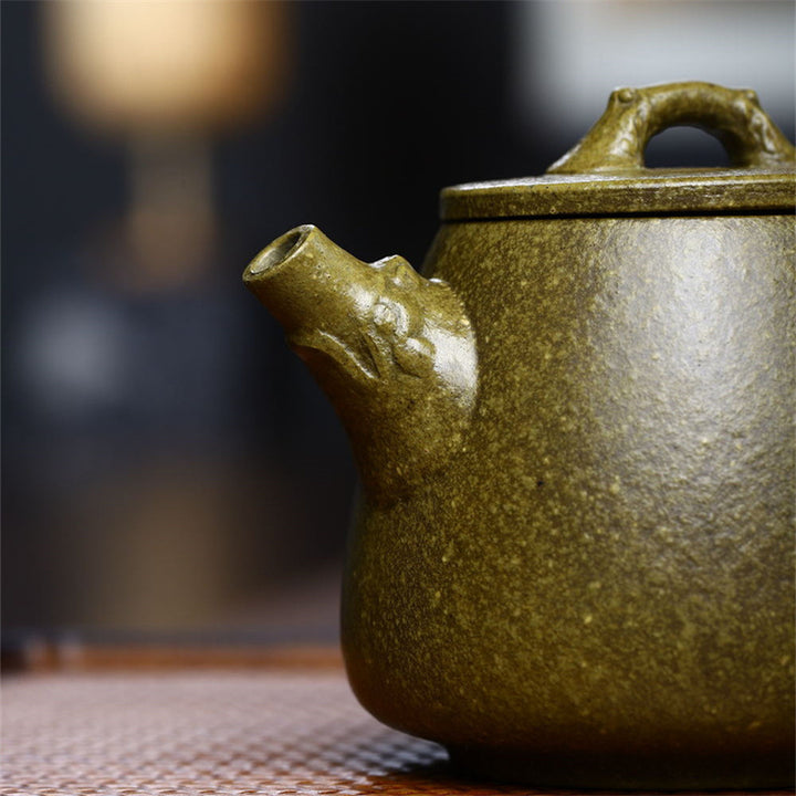 Théière Kung Fu en argile jaune verte violette semi-faite à la main avec Buddha Stones Yixing 240 ml