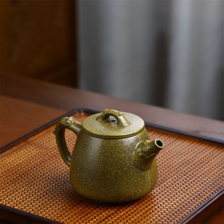 Théière Kung Fu en argile jaune verte violette semi-faite à la main avec Buddha Stones Yixing 240 ml