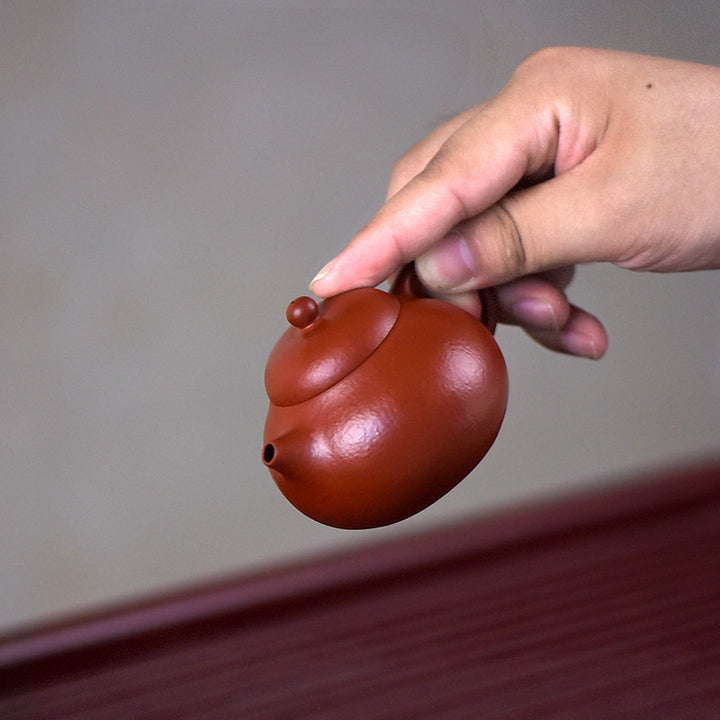 Théière Kung Fu en argile violette et marron Wen Dan entièrement faite à la main avec Buddha Stones Yixing - image 3