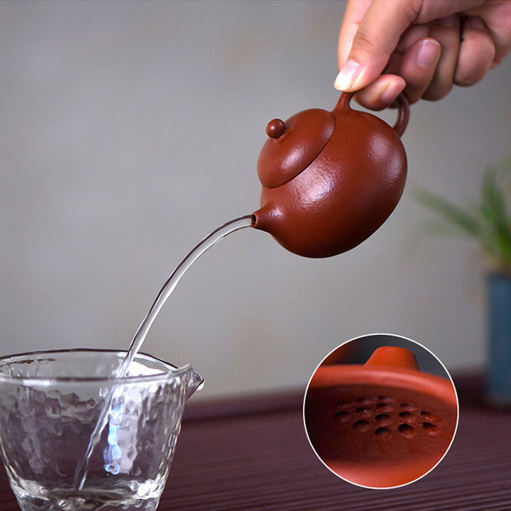 Théière Kung Fu en argile violette et marron Wen Dan entièrement faite à la main avec Buddha Stones Yixing - image 4