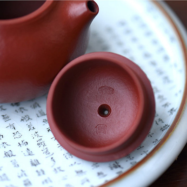 Théière Kung Fu en argile violette et marron Wen Dan entièrement faite à la main avec Buddha Stones Yixing - image 6