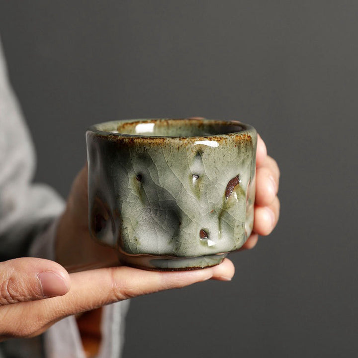 Tasse à thé en céramique chinoise Jianzhan, fabriquée à la main avec des Buddha Stones, texture de glace craquelée simple, tasse à thé Kung Fu