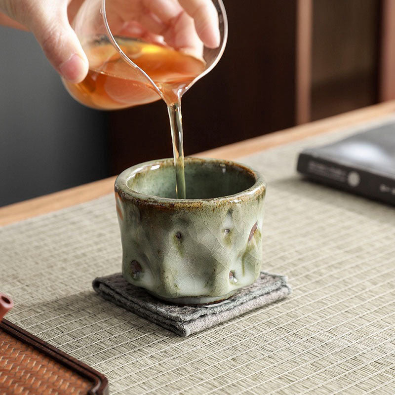 Tasse à thé en céramique chinoise Jianzhan, fabriquée à la main avec des Buddha Stones, texture de glace craquelée simple, tasse à thé Kung Fu