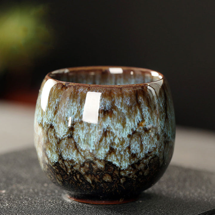 Buddha Stones Simple Multicolore Changement de Four Chinois Jianzhan Tasse à Thé en Céramique Kung Fu Tasse à Thé 110 ml