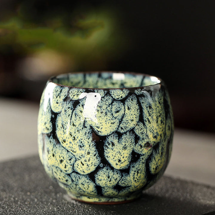 Buddha Stones Simple Multicolore Changement de Four Chinois Jianzhan Tasse à Thé en Céramique Kung Fu Tasse à Thé 110 ml
