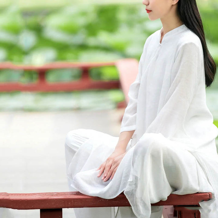 Ensemble de 2 pièces en coton et lin avec haut et pantalon pour femme Buddha Stones - image 10