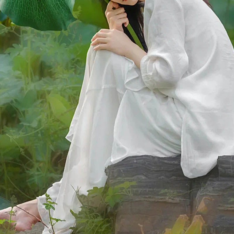 Ensemble de 2 pièces en coton et lin avec haut et pantalon pour femme Buddha Stones - image 13