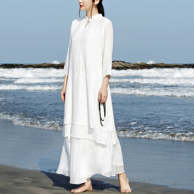 Ensemble de 2 pièces en coton et lin avec haut et pantalon pour femme Buddha Stones - image 1