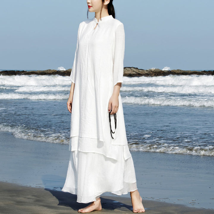 Ensemble de 2 pièces en coton et lin avec haut et pantalon pour femme Buddha Stones - image 1