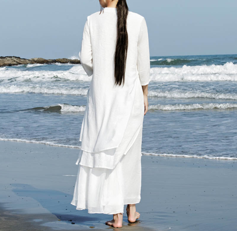 Ensemble de 2 pièces en coton et lin avec haut et pantalon pour femme Buddha Stones - image 2