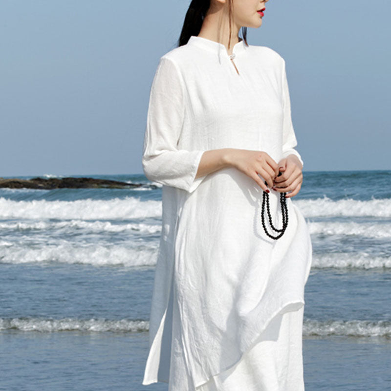 Ensemble de 2 pièces en coton et lin avec haut et pantalon pour femme Buddha Stones - image 4