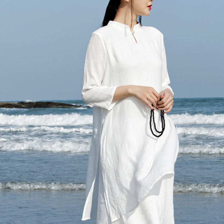 Ensemble de 2 pièces en coton et lin avec haut et pantalon pour femme Buddha Stones - image 4