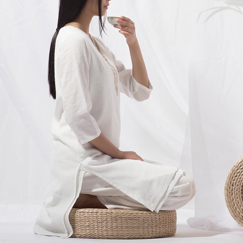 Ensemble de 2 pièces en coton avec haut et pantalon pour femme Motif Buddha Stones - image 11