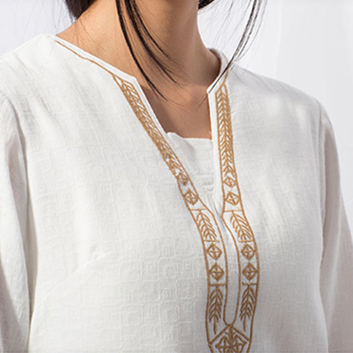 Ensemble de 2 pièces en coton avec haut et pantalon pour femme Motif Buddha Stones - image 6