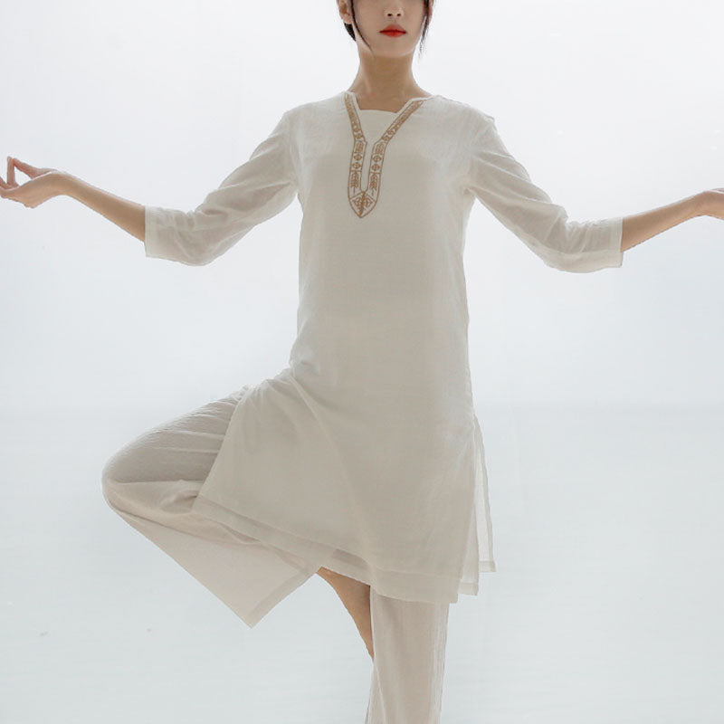 Ensemble de 2 pièces en coton avec haut et pantalon pour femme Motif Buddha Stones - image 12