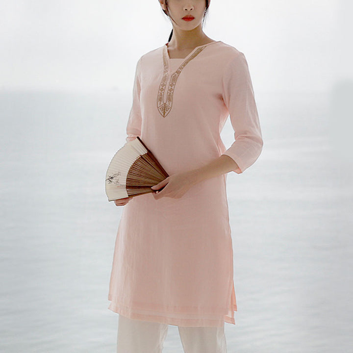 Ensemble de 2 pièces en coton avec haut et pantalon pour femme Motif Buddha Stones - image 14