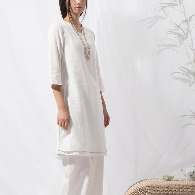 Ensemble de 2 pièces en coton avec haut et pantalon pour femme Motif Buddha Stones - image 10