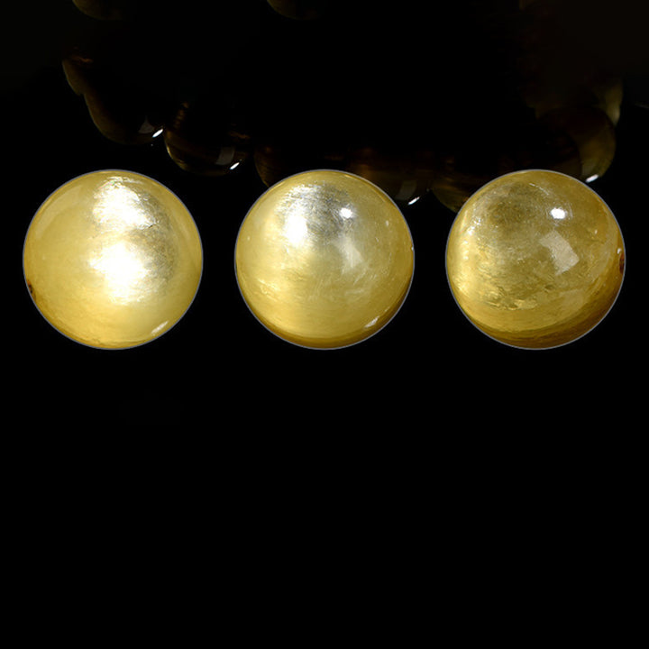 Bracelet de protection et de prospérité en lépidolite dorée naturelle de Buddha Stones