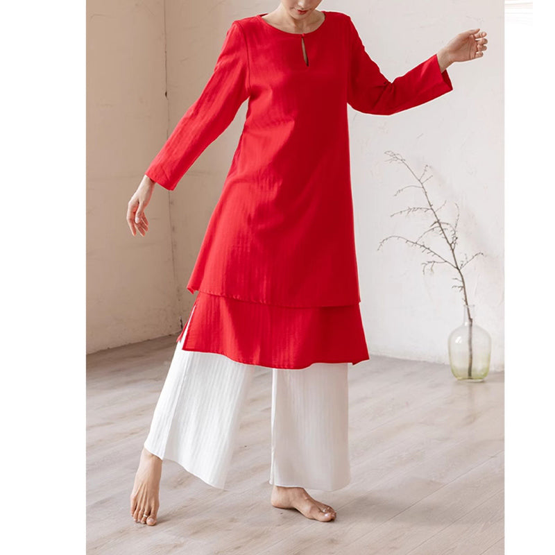 Ensemble de 2 pièces Buddha Stones haut et pantalon pour femme, design simple, pour la méditation, le yoga, le Tai Chi