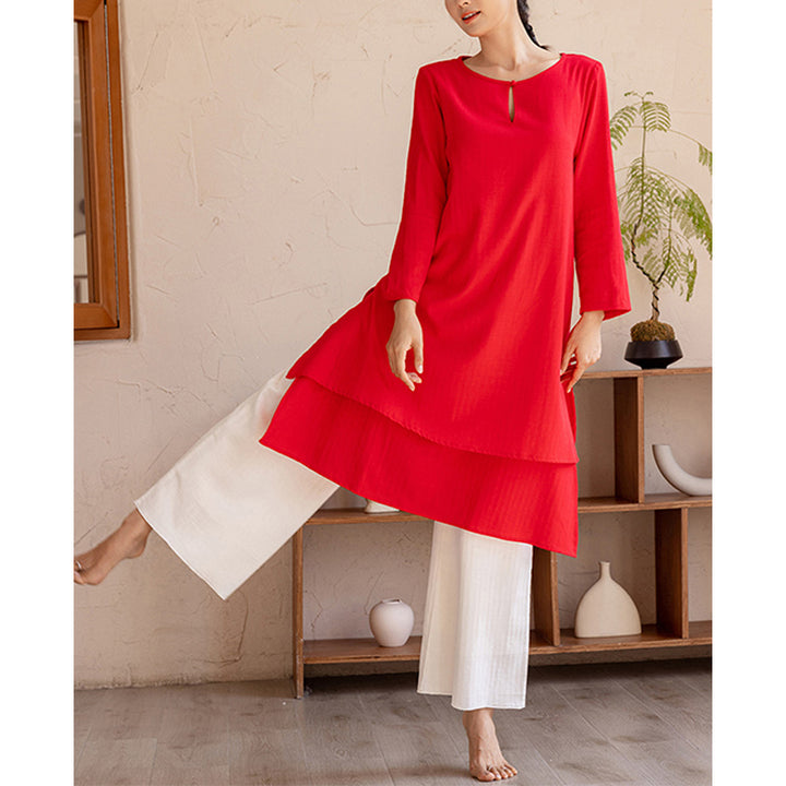 Ensemble de 2 pièces Buddha Stones haut et pantalon pour femme, design simple, pour la méditation, le yoga, le Tai Chi