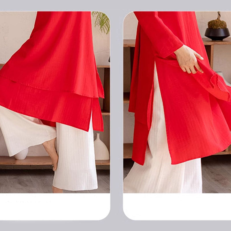 Ensemble de 2 pièces Buddha Stones haut et pantalon pour femme, design simple, pour la méditation, le yoga, le Tai Chi