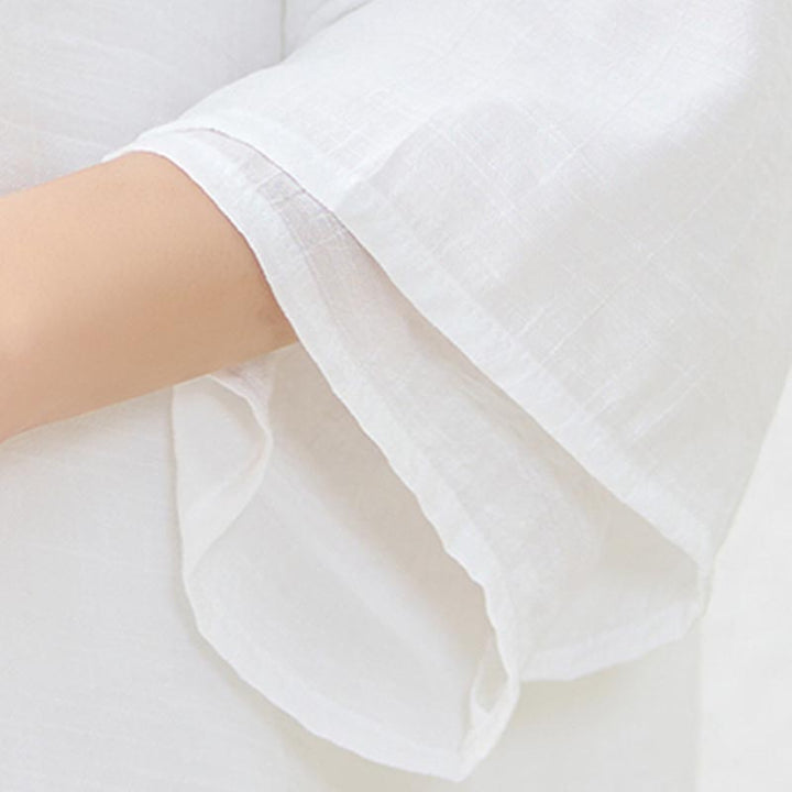 Ensemble de 2 pièces en Buddha Stones haut et pantalon en forme de grenouille chinoise simple pour méditation, yoga, zen, tai-chi - image 14