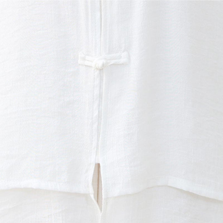 Ensemble de 2 pièces en Buddha Stones haut et pantalon en forme de grenouille chinoise simple pour méditation, yoga, zen, tai-chi - image 12