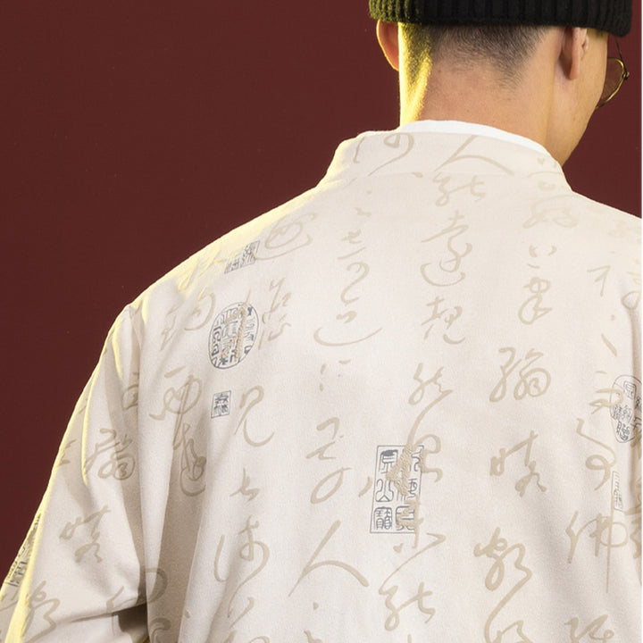 Buddha Stones Calligraphie chinoise Vêtements Veste Manteau Costume Tang Vêtements pour hommes - image 9