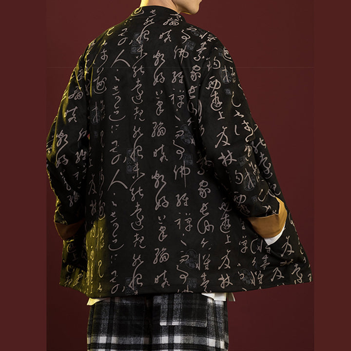 Buddha Stones Calligraphie chinoise Vêtements Veste Manteau Costume Tang Vêtements pour hommes - image 3