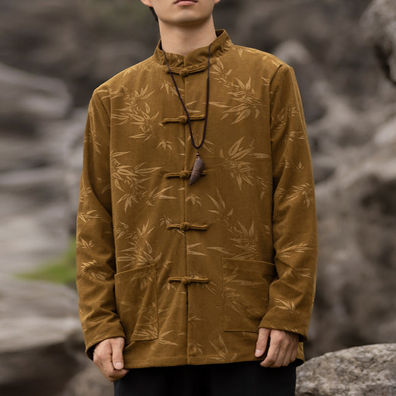 Buddha Stones de bambou Vêtements Veste de costume chinois Tang Manteau Vêtements pour hommes - image 3