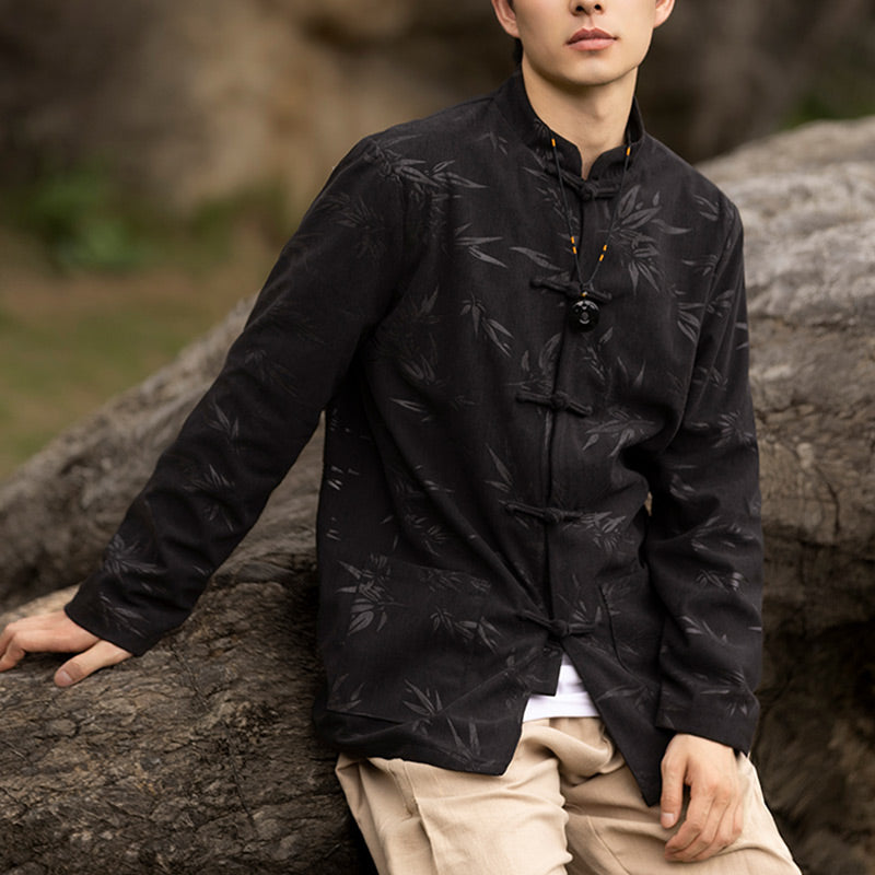 Buddha Stones de bambou Vêtements Veste de costume chinois Tang Manteau Vêtements pour hommes - image 6