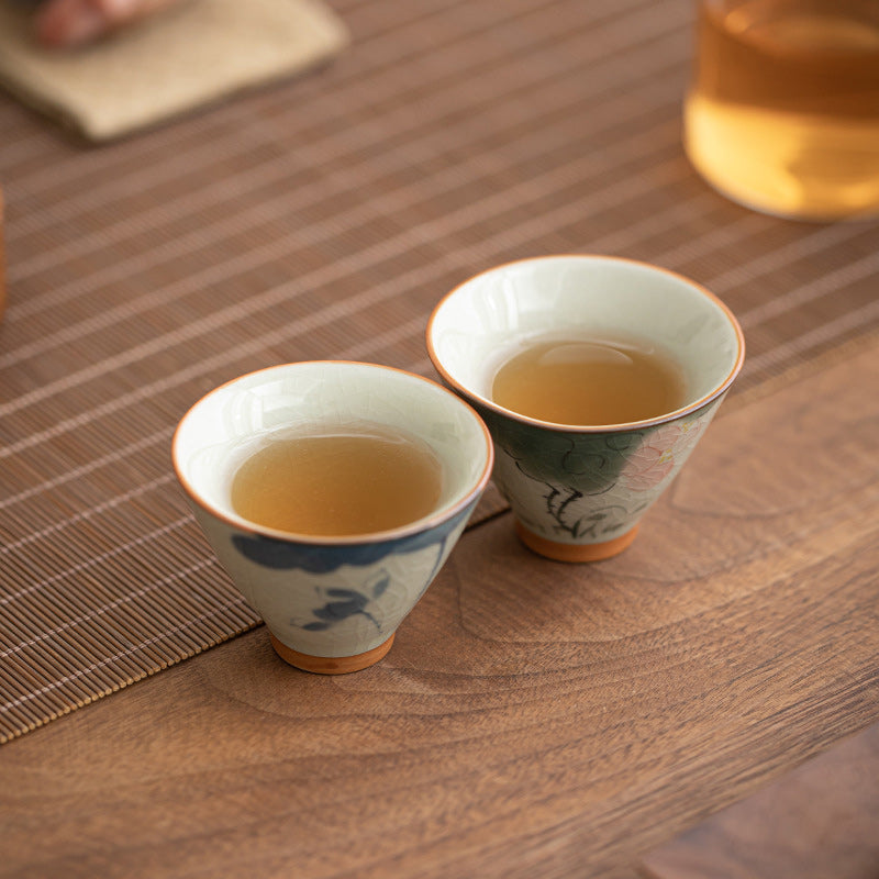 Buddha Stones Kaki Bateau Koi Poisson Lotus Tasse à Thé en Céramique Tasse à Thé Kung Fu 50 ml