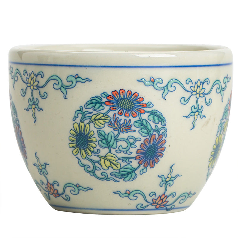 Buddha Stones Poisson Koi Arowana Pivoine Tournesol Tasse à Thé en Céramique Tasse à Thé Kung Fu 60 ml