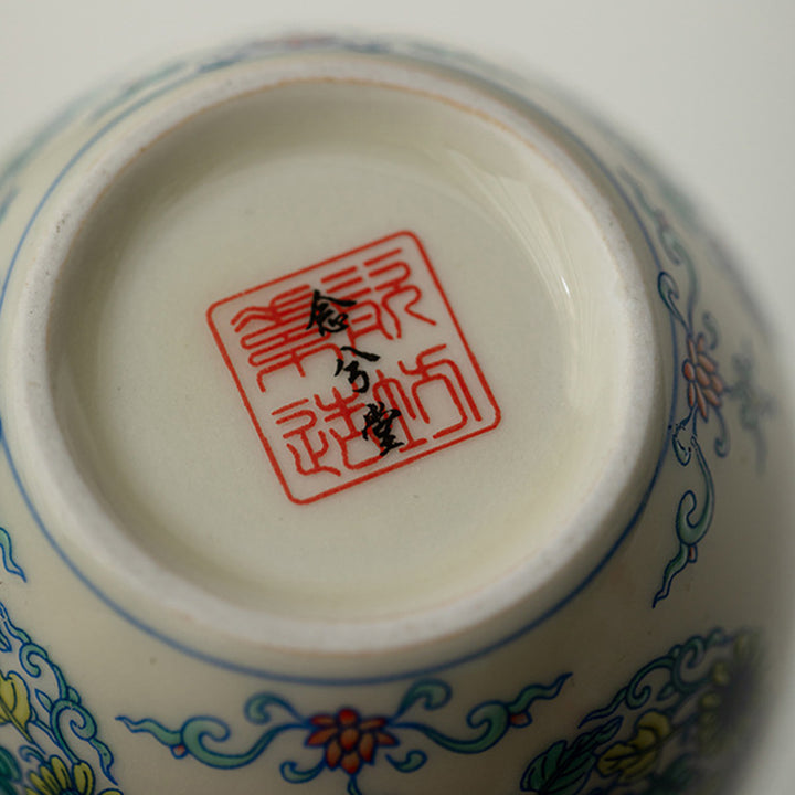 Buddha Stones Poisson Koi Arowana Pivoine Tournesol Tasse à Thé en Céramique Tasse à Thé Kung Fu 60 ml
