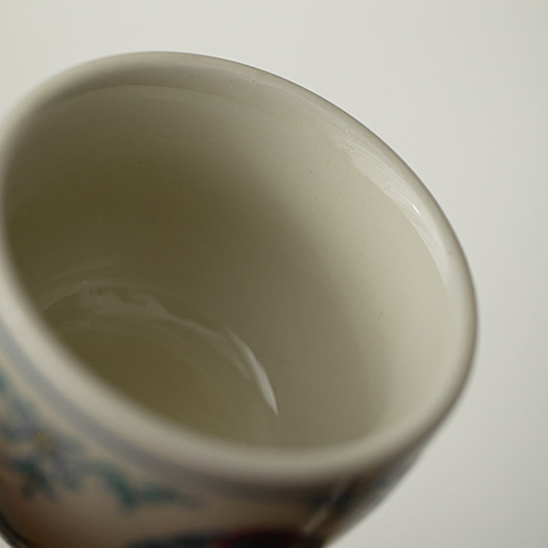 Buddha Stones Poisson Koi Arowana Pivoine Tournesol Tasse à Thé en Céramique Tasse à Thé Kung Fu 60 ml