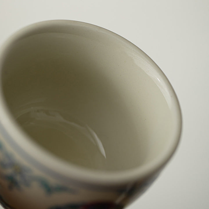Buddha Stones Poisson Koi Arowana Pivoine Tournesol Tasse à Thé en Céramique Tasse à Thé Kung Fu 60 ml