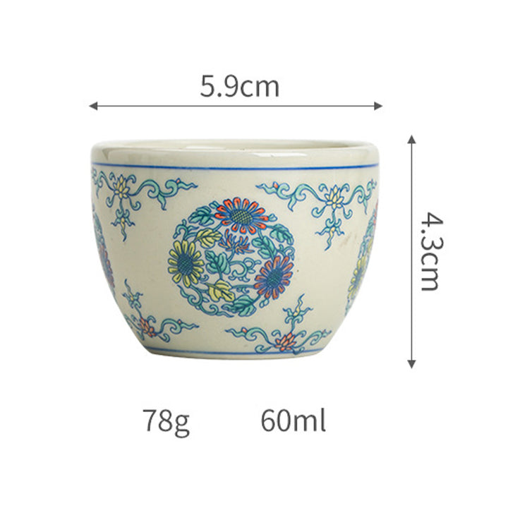 Buddha Stones Poisson Koi Arowana Pivoine Tournesol Tasse à Thé en Céramique Tasse à Thé Kung Fu 60 ml