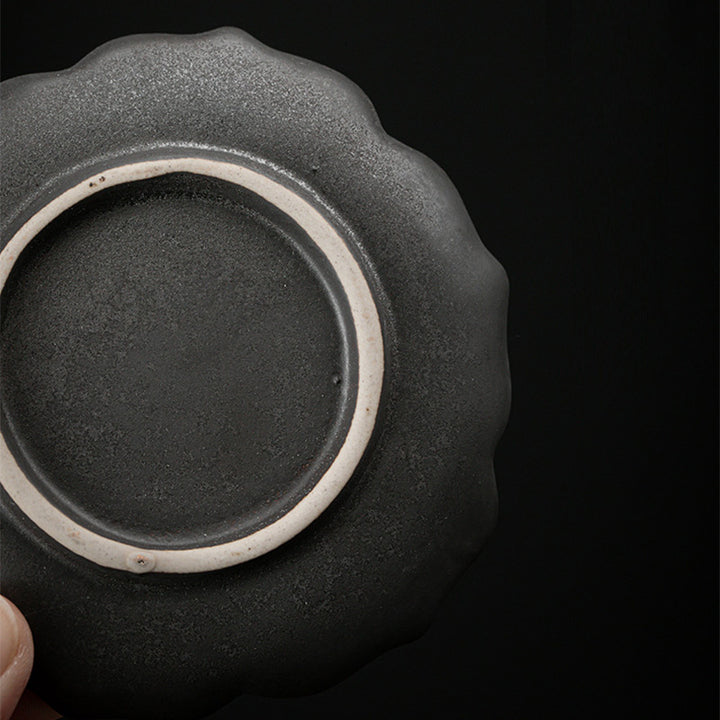 Dessous de verre en céramique motif Buddha Stones Vintage Fleur de Lotus Dessous de verre pour tasse à thé Kung Fu