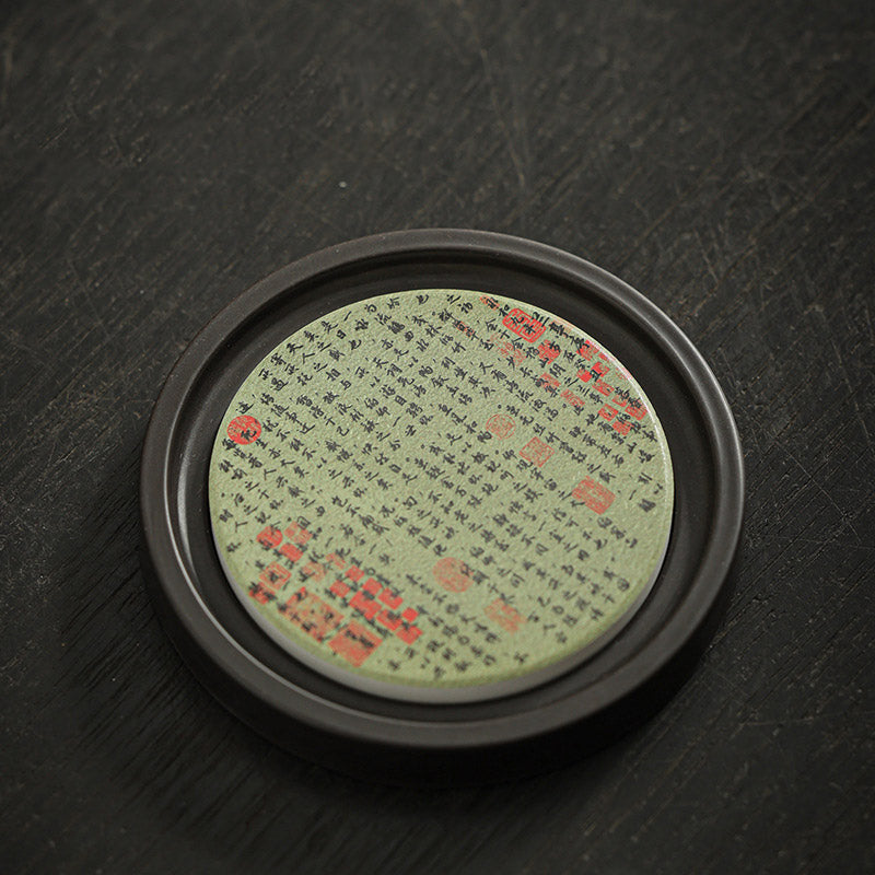 Buddha Stones Fleur de prunier Pêche Sutra du cœur Néflier Magnolia Kaki Dessous de verre Tapis à thé Kung Fu