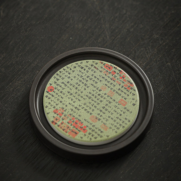 Buddha Stones Fleur de prunier Pêche Sutra du cœur Néflier Magnolia Kaki Dessous de verre Tapis à thé Kung Fu