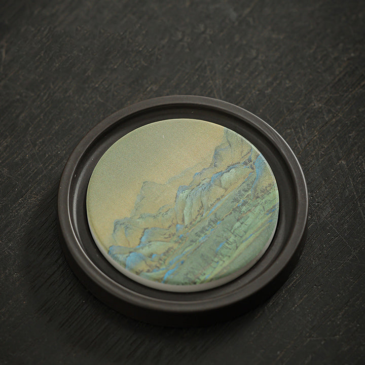 Buddha Stones Fleur de prunier Pêche Sutra du cœur Néflier Magnolia Kaki Dessous de verre Tapis à thé Kung Fu